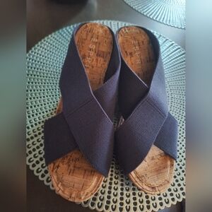 ESPRIT, Size 7, Navy, Esprit Navy Wedge Sandals